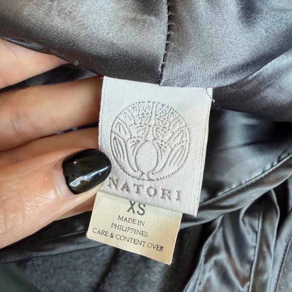 Vintage Natori Gray, Satin, Plush, Full Length Robe- XS - Picture 3 of 8